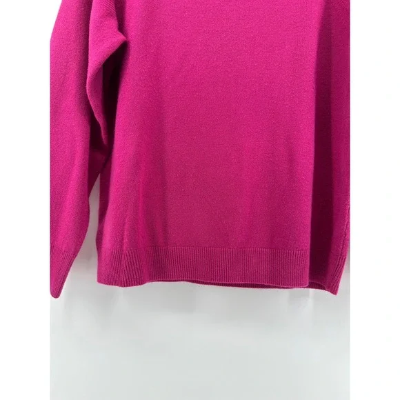 Karen Scott Pink Romantic Med Mock Neck Back Zip Knit Sweater Preppy Old Money - Picture 4 of 16
